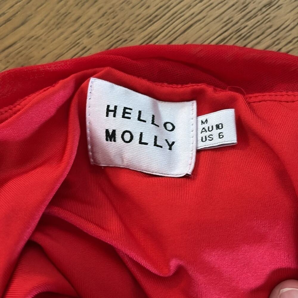 Hello Molly EUC Red Ruched Bodycon Dress size 6 - Picture 2 of 5